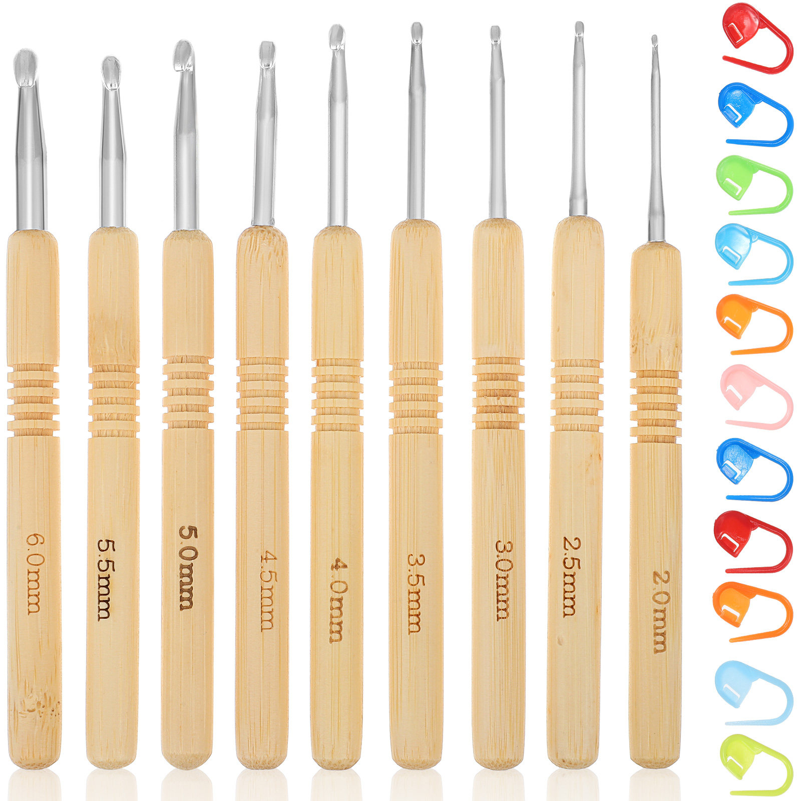 1Set Wooden Crochet Hook Set V - Wooden Crochet Hooks Ergonomic Handle 评论和价格
