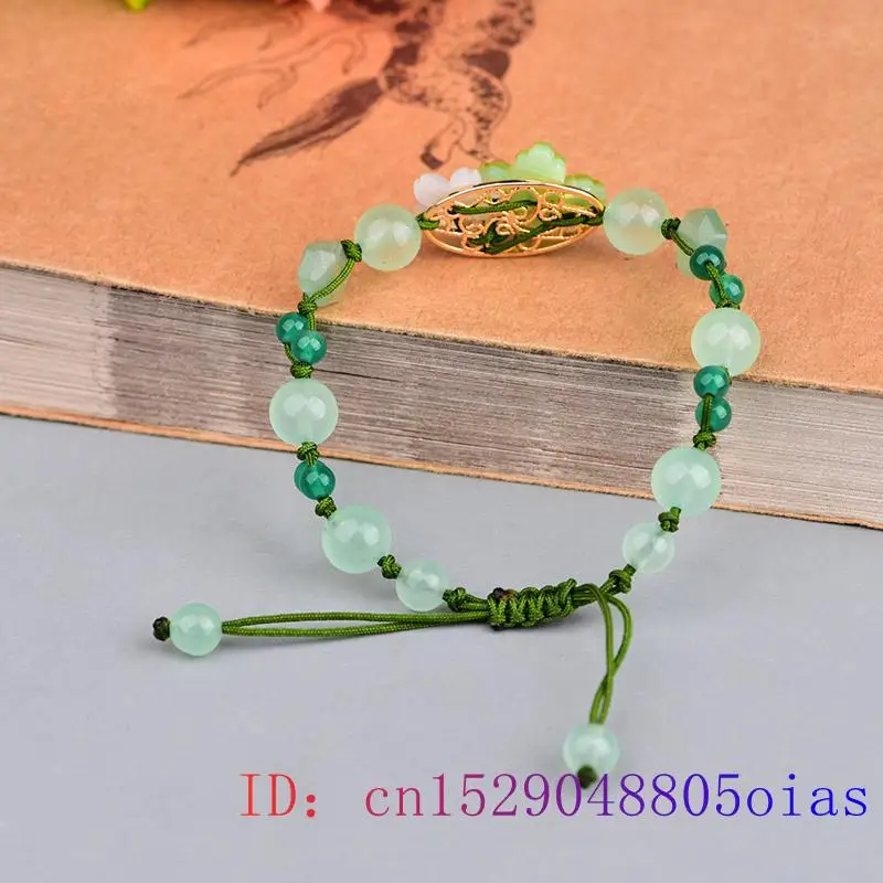 Green Jade Flower Bracelet Amu - Beading 评论和价格