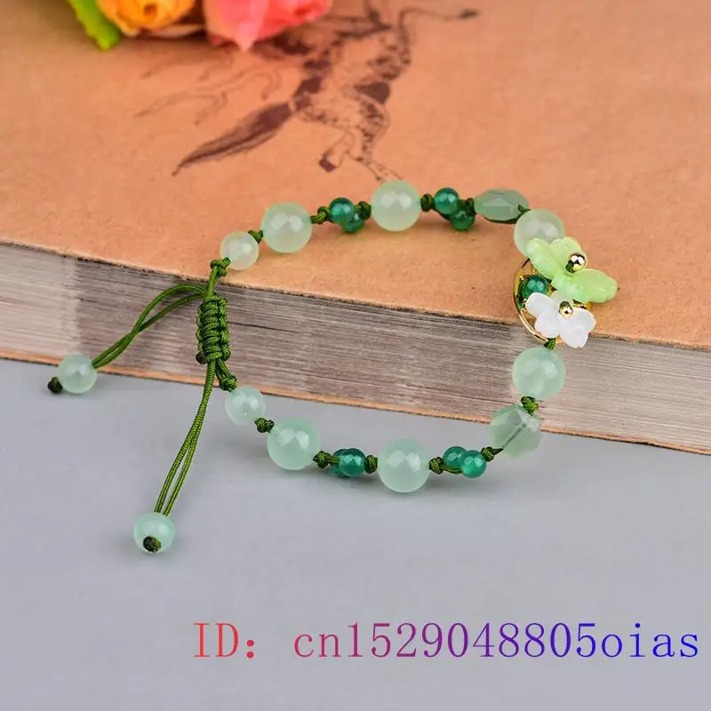 Green Jade Flower Bracelet Amu - Beading 评论和价格