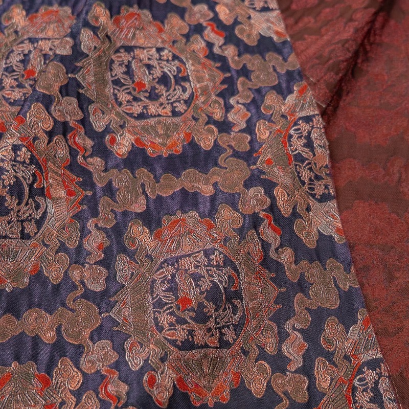Purple Red Rayon Floral Jacqua - Sewing 评论和价格