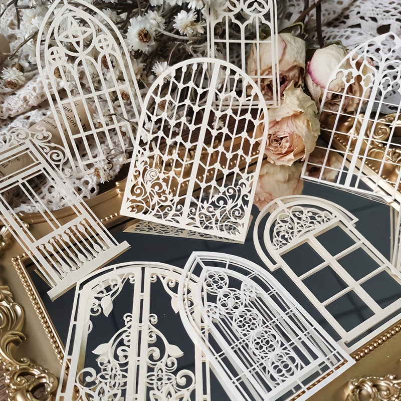 10 pcs Vintage Lace Hollow Mat - Vintage Junk Journal Scrapbooking Paper 评论和价格