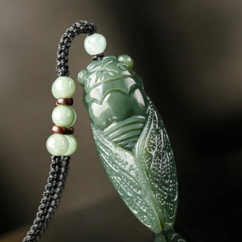 Natural Hetian Jade Cicada Pen - Beading 评论和价格