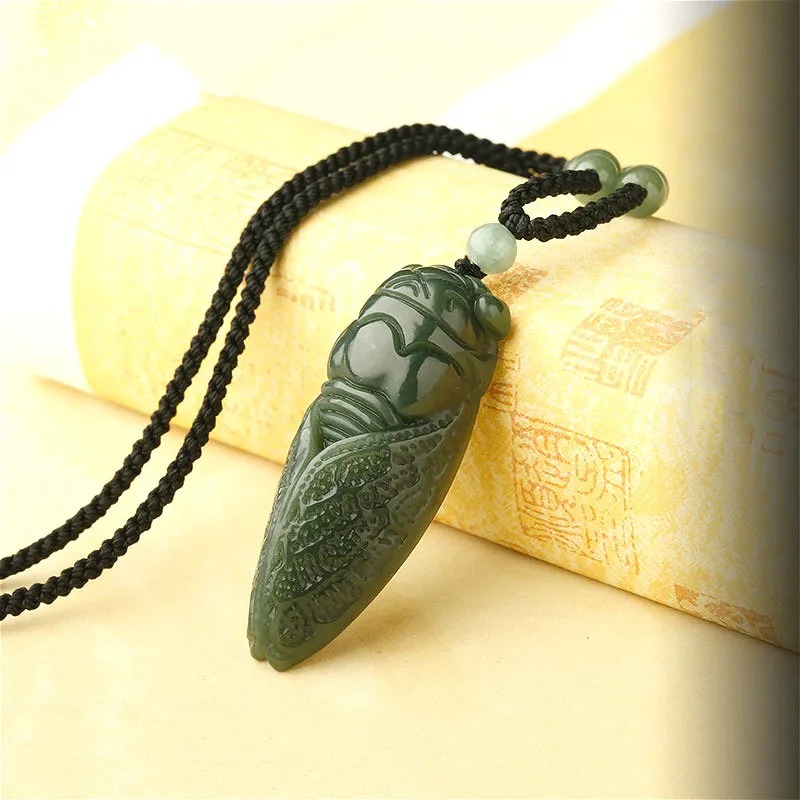 Natural Hetian Jade Cicada Pen - Beading 评论和价格