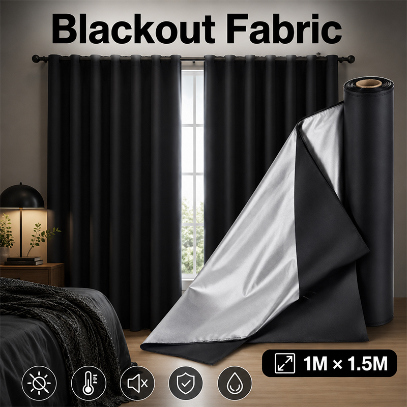 1m Black Silver Coated Blackou - Sewing 评论和价格