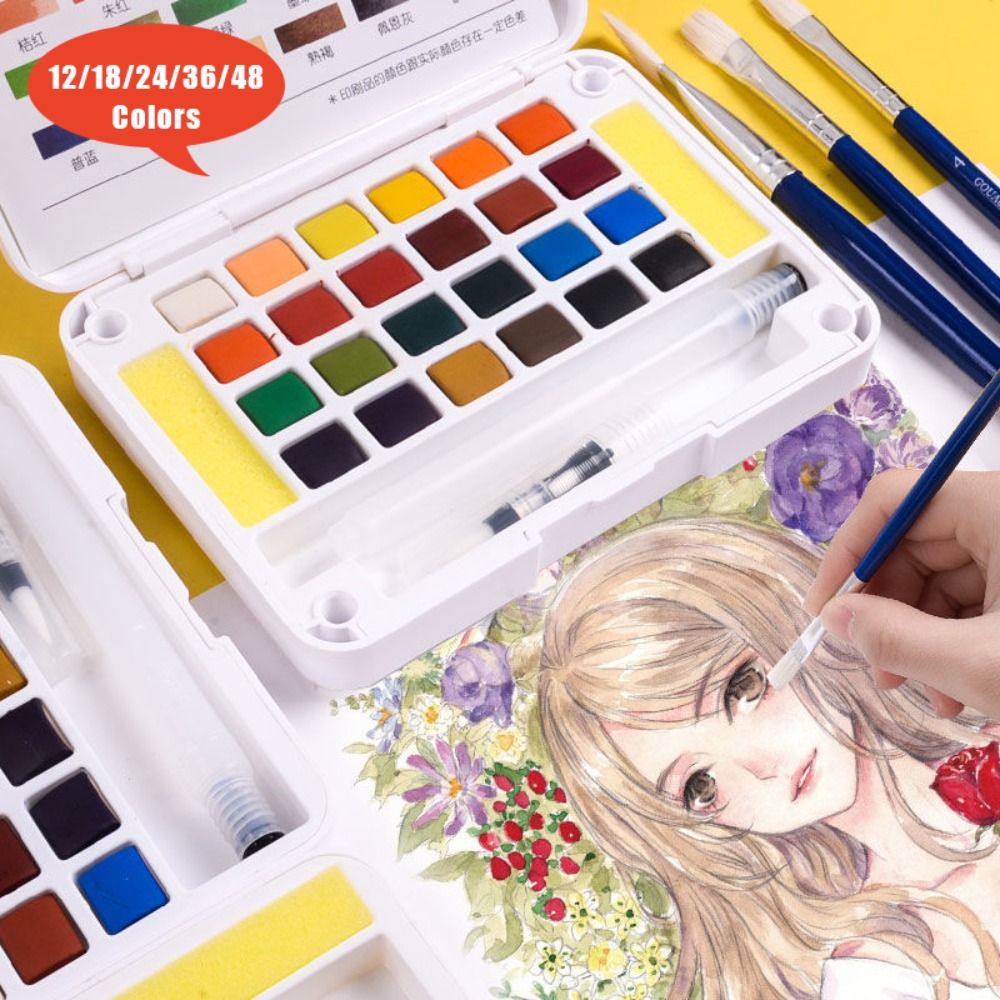 With Water Brush Pen Watercolo - Watercolor Paint Set Solid Pigment 评论和价格