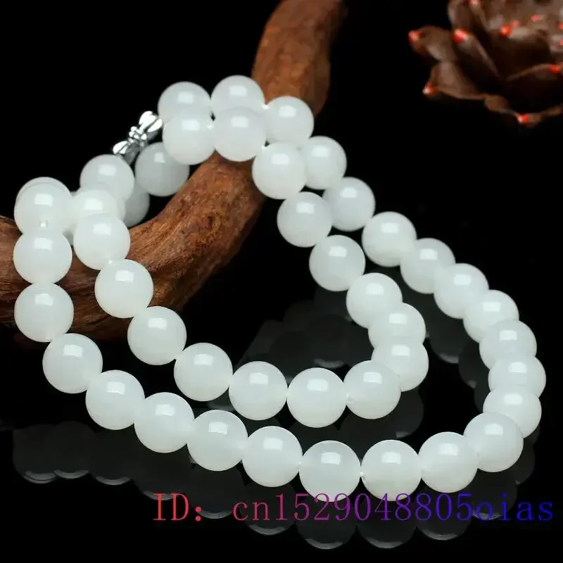 White Jade Beaded Necklace Bea - Beading 评论和价格