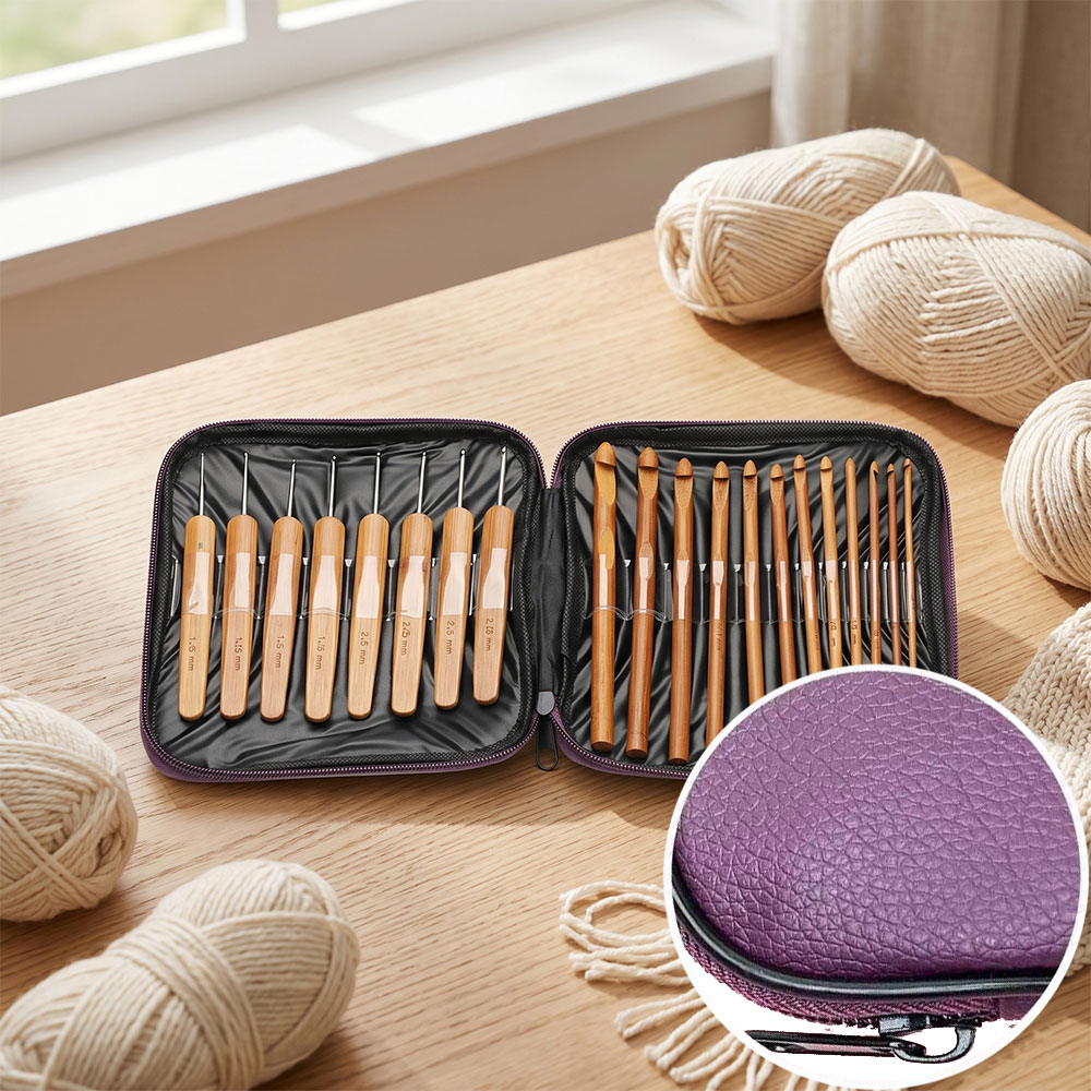 74pcs Bamboo Crochet Hooks Set - Craft Tools 评论和价格