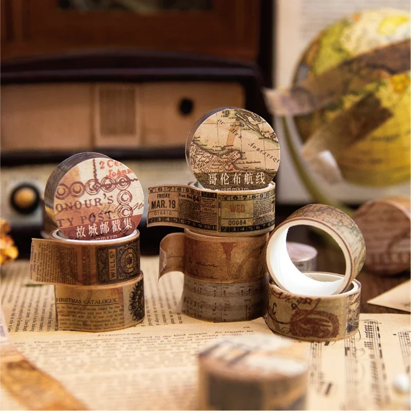 18.5mm*2m Vintage Washi Paper  - Vintage Junk Journal Scrapbooking Paper 评论和价格