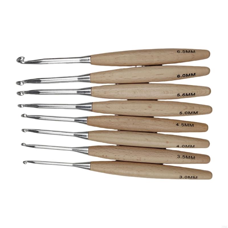 8Pcs Ergonomic Crochet Hook fo - Wooden Crochet Hooks Ergonomic Handle 评论和价格