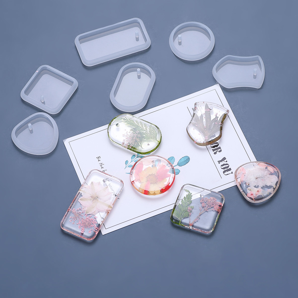 1/6/10pcs DIY Keychain Pendant - Silicone Epoxy Resin Molds Set 评论和价格