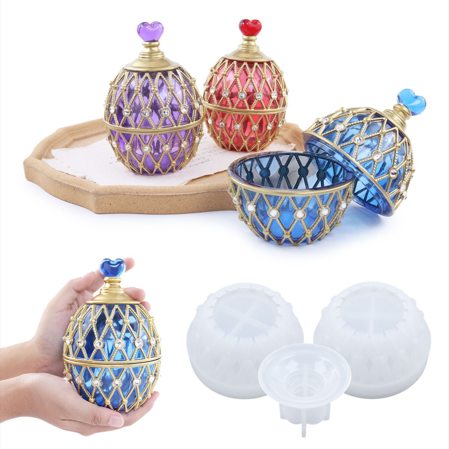 Two Styles Set DIY Crystal Epo - Silicone Epoxy Resin Molds Set 评论和价格