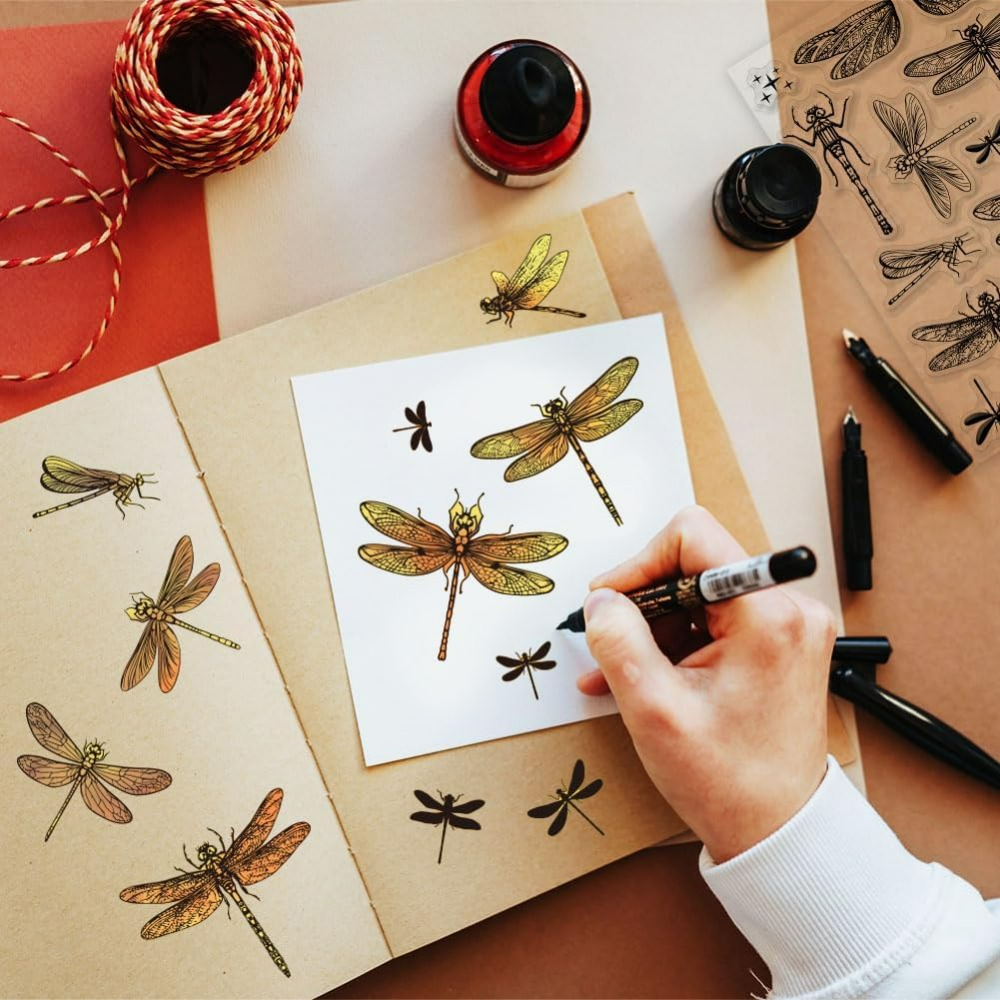 Dragonfly Clear Stamps for DIY - Clear Silicone Stamps For Card Making 评论和价格