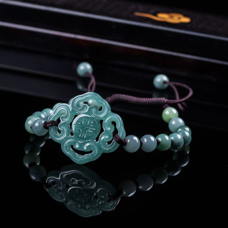 Natural Jadeite A-grade Bracel - Beading 评论和价格