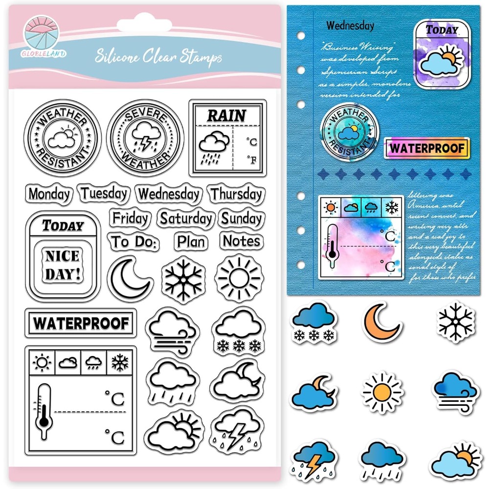 Weather Diary Clear Stamp for  - Clear Silicone Stamps For Card Making 评论和价格