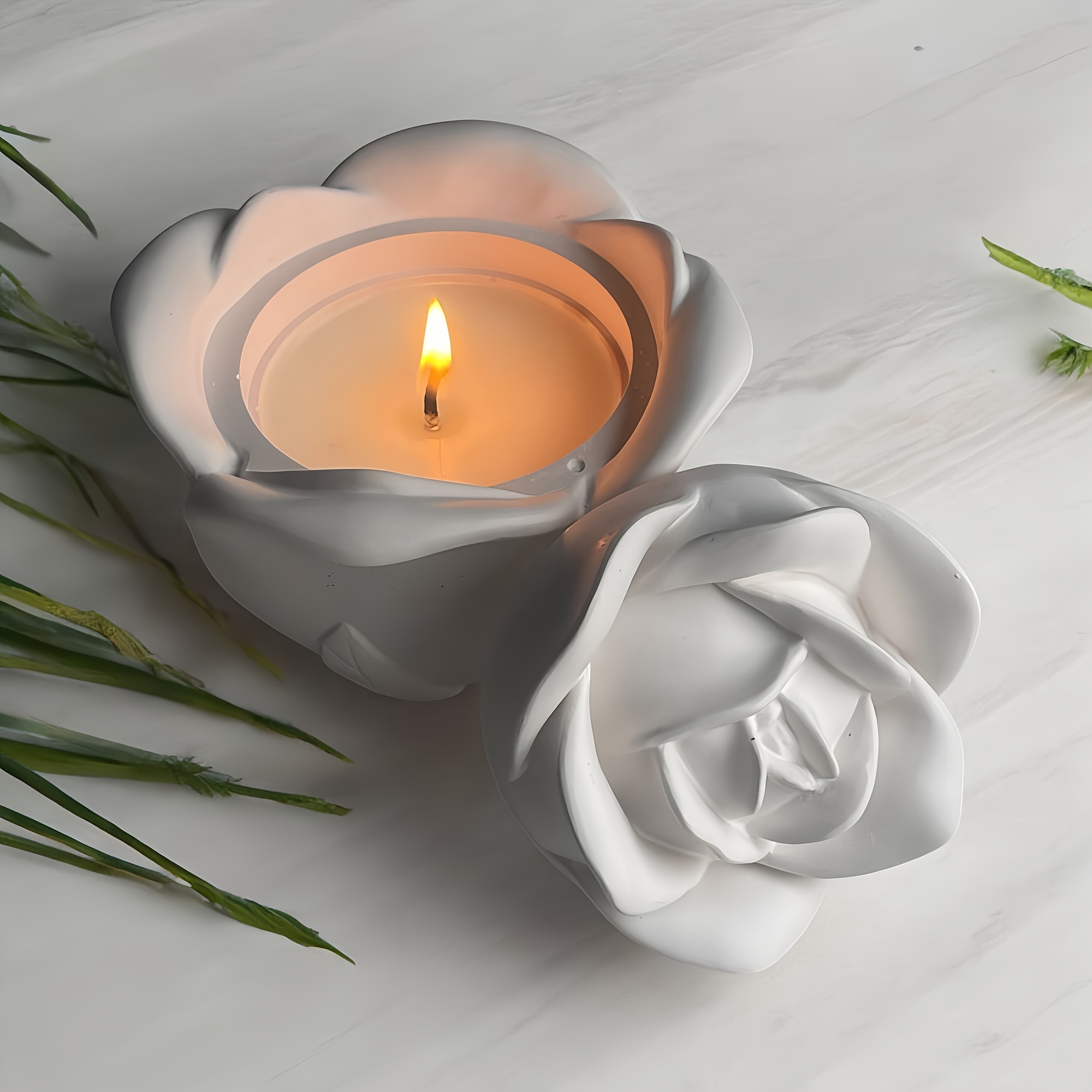 2-Piece Set Rose Shaped Silico - Silicone Epoxy Resin Molds Set 评论和价格