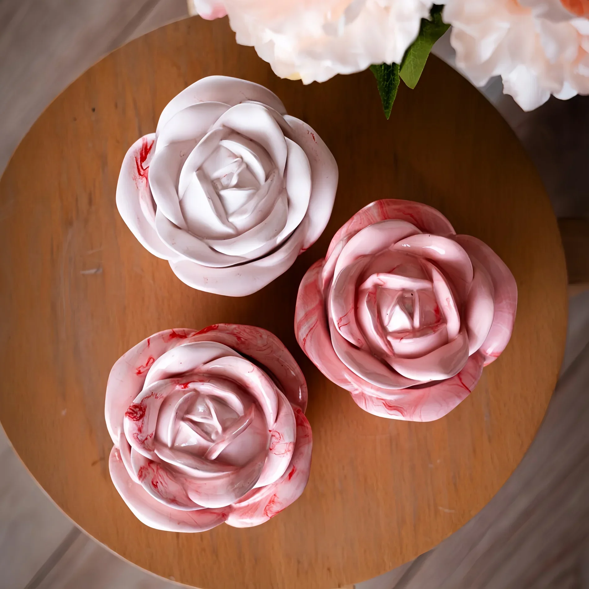 2-Piece Set Rose Shaped Silico - Silicone Epoxy Resin Molds Set 评论和价格