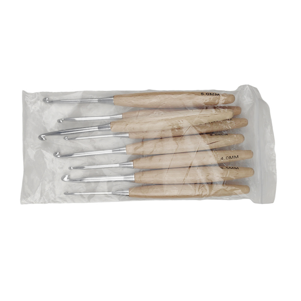 8Pcs Wood Crochet Hooks16.5cm  - Wooden Crochet Hooks Ergonomic Handle 评论和价格