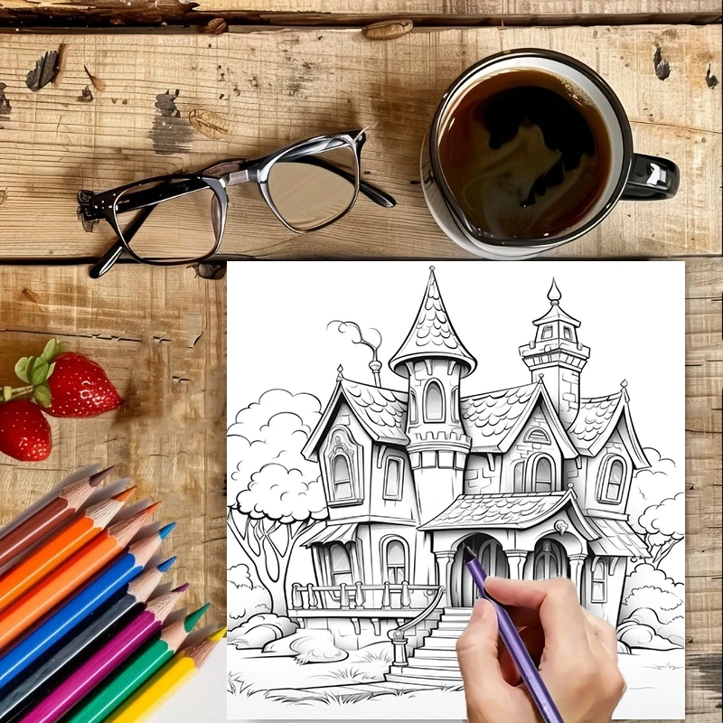 Haunted House Coloring Book fo - Painting Supplies 评论和价格