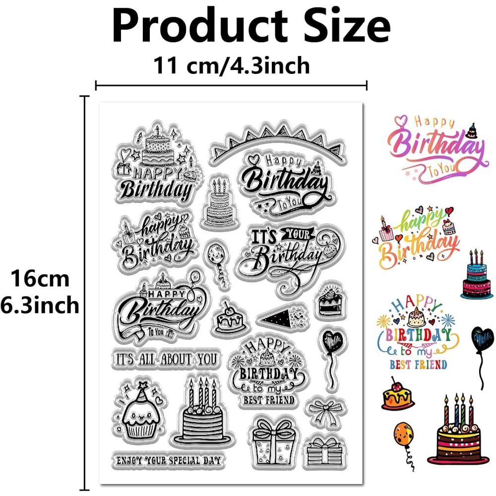 Happy Birthday Clear Stamps fo - Clear Silicone Stamps For Card Making 评论和价格