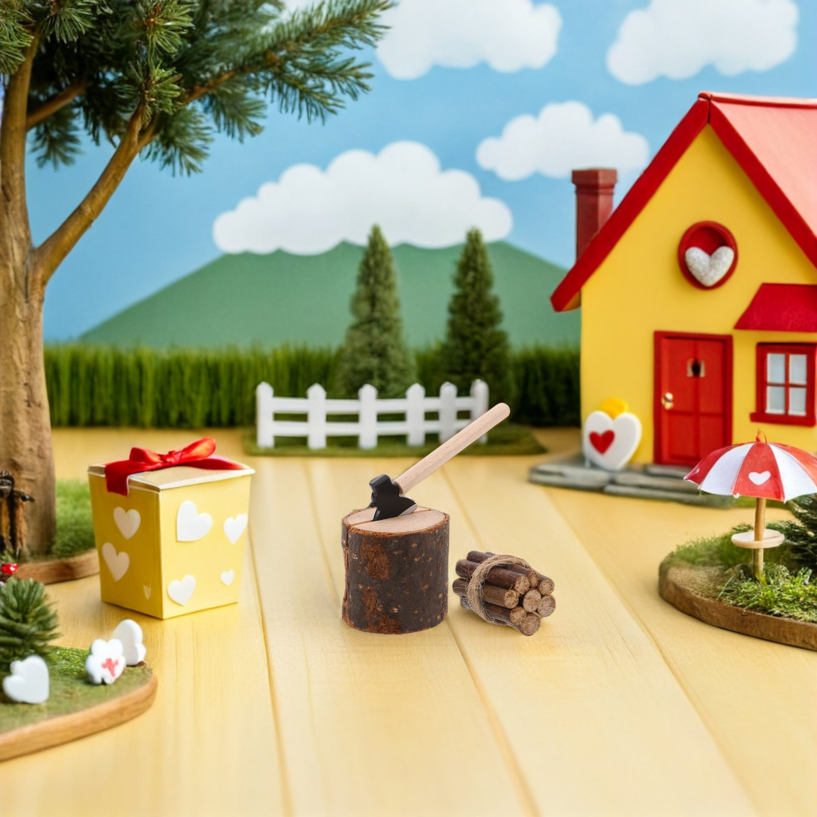 Miniature Firewood Set with Ch - Craft Tools 评论和价格