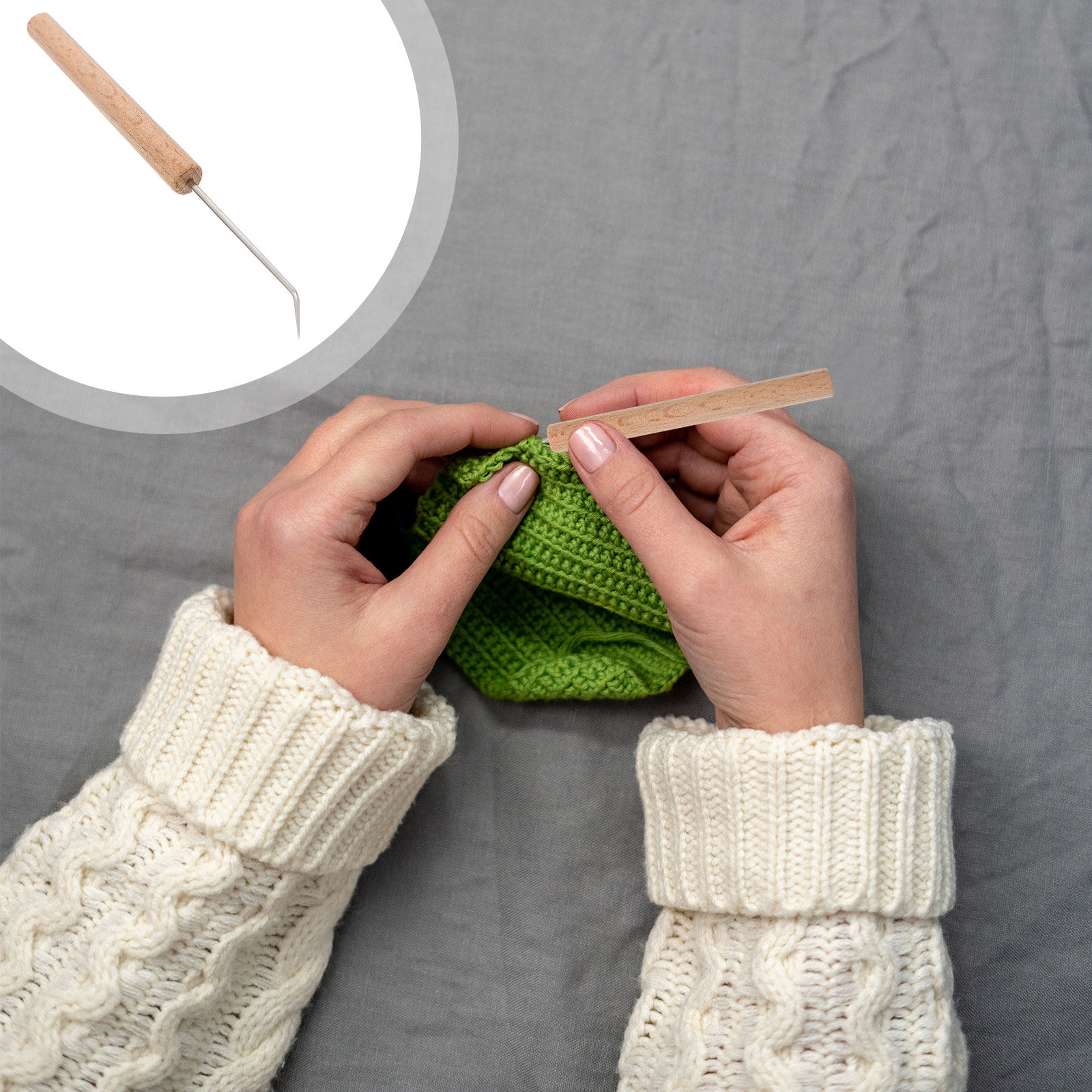 1Pcs Premium Wooden Crochet Ho - Wooden Crochet Hooks Ergonomic Handle 评论和价格