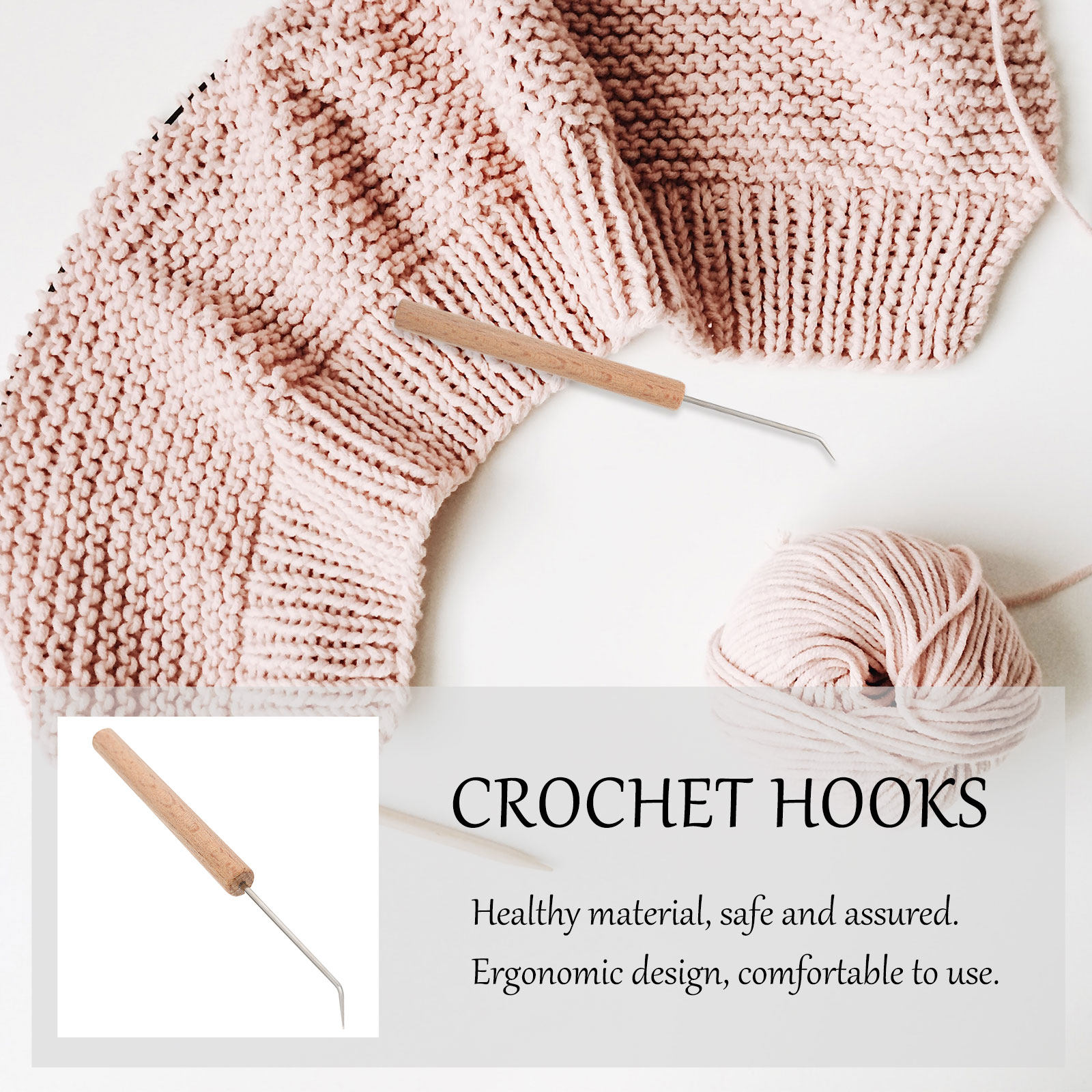 1Pcs Premium Wooden Crochet Ho - Wooden Crochet Hooks Ergonomic Handle 评论和价格