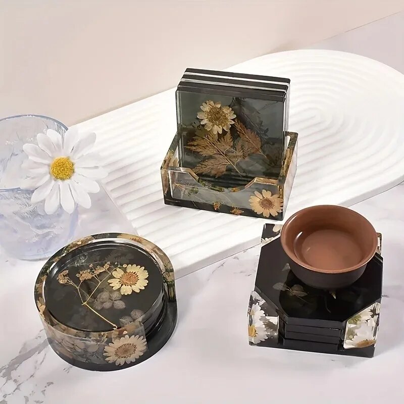 Coaster Resin Molds Set Includ - Silicone Epoxy Resin Molds Set 评论和价格