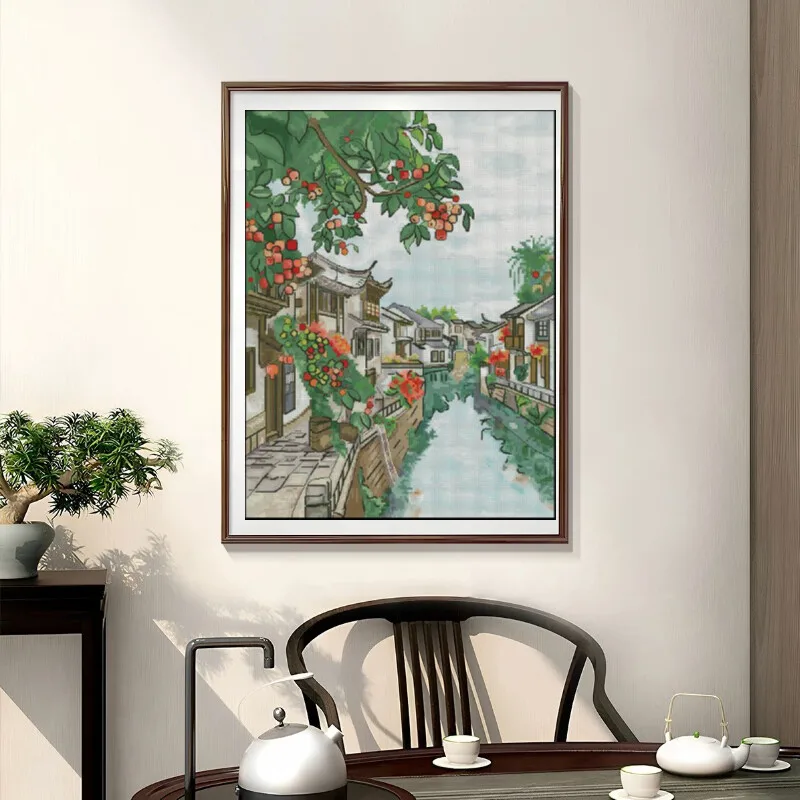 [[CC904-Water Town Jiangnan] D - Cross Stitch Stamped Kits Beginners 评论和价格