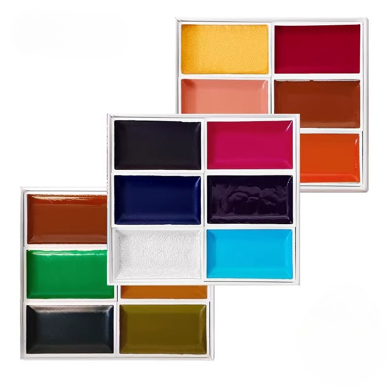 Japanese Solid Watercolor Pain - Watercolor Paint Set Solid Pigment 评论和价格
