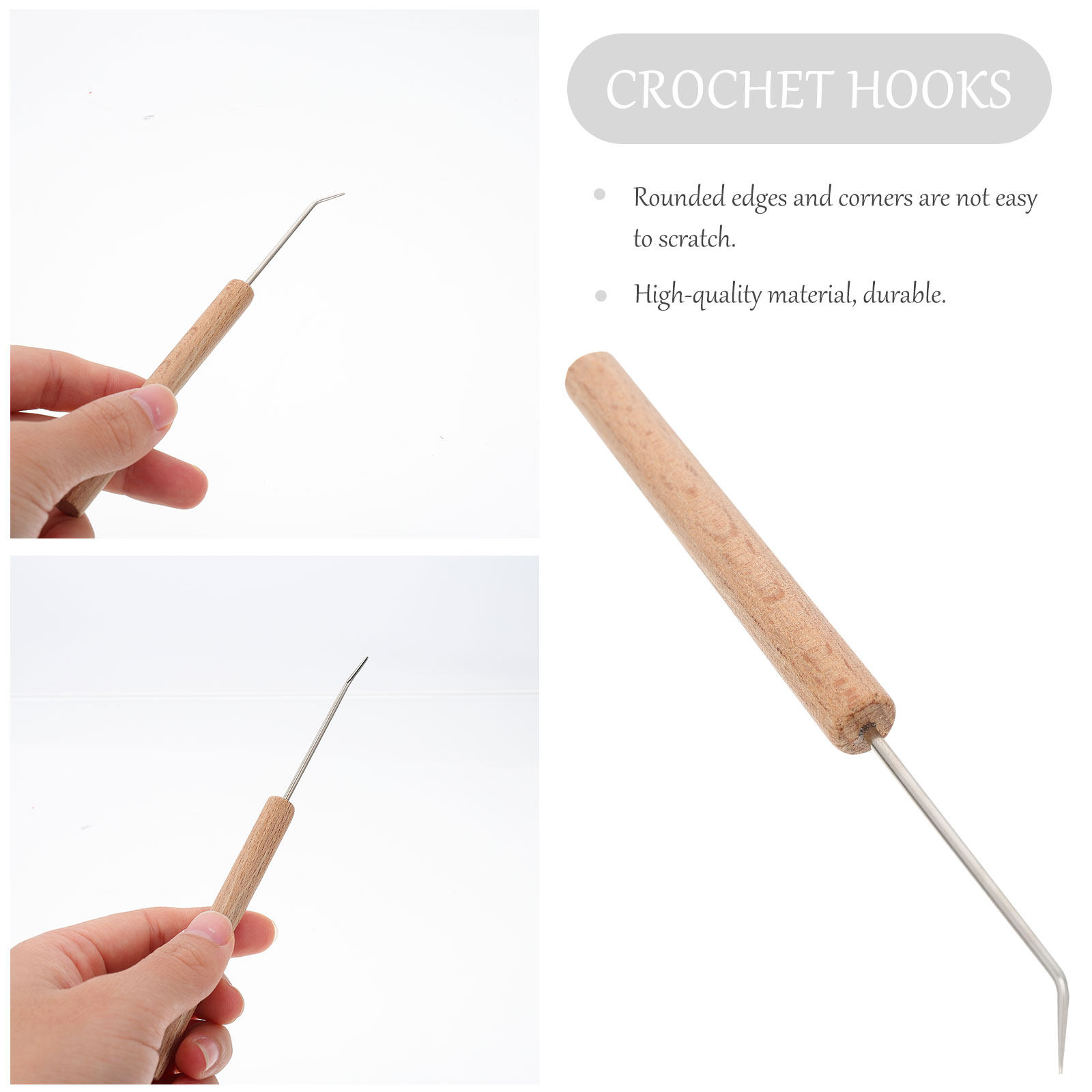 1Pcs Exquisite Wood Handle Cro - Wooden Crochet Hooks Ergonomic Handle 评论和价格