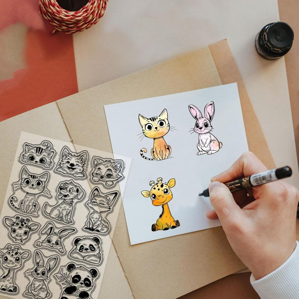 Cat Dog Rabbit Clear Stamps fo - Clear Silicone Stamps For Card Making 评论和价格