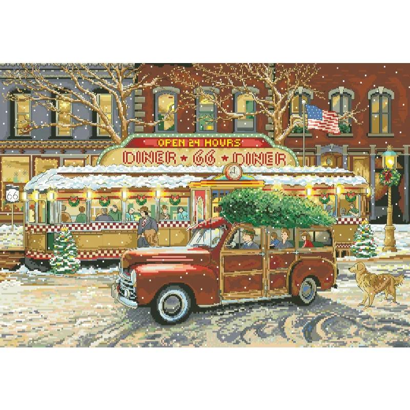 [[CC5130-66 Route Christmas Re - Cross Stitch Stamped Kits Beginners 评论和价格
