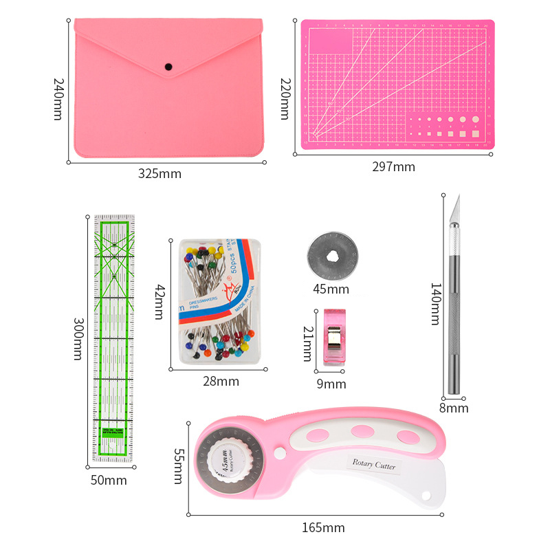 Rotary Cutter Set Pink - Quilt - Rotary Cutter For Fabric 45Mm 评论和价格