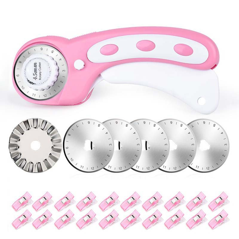 Rotary Cutter Set Pink - Quilt - Rotary Cutter For Fabric 45Mm 评论和价格