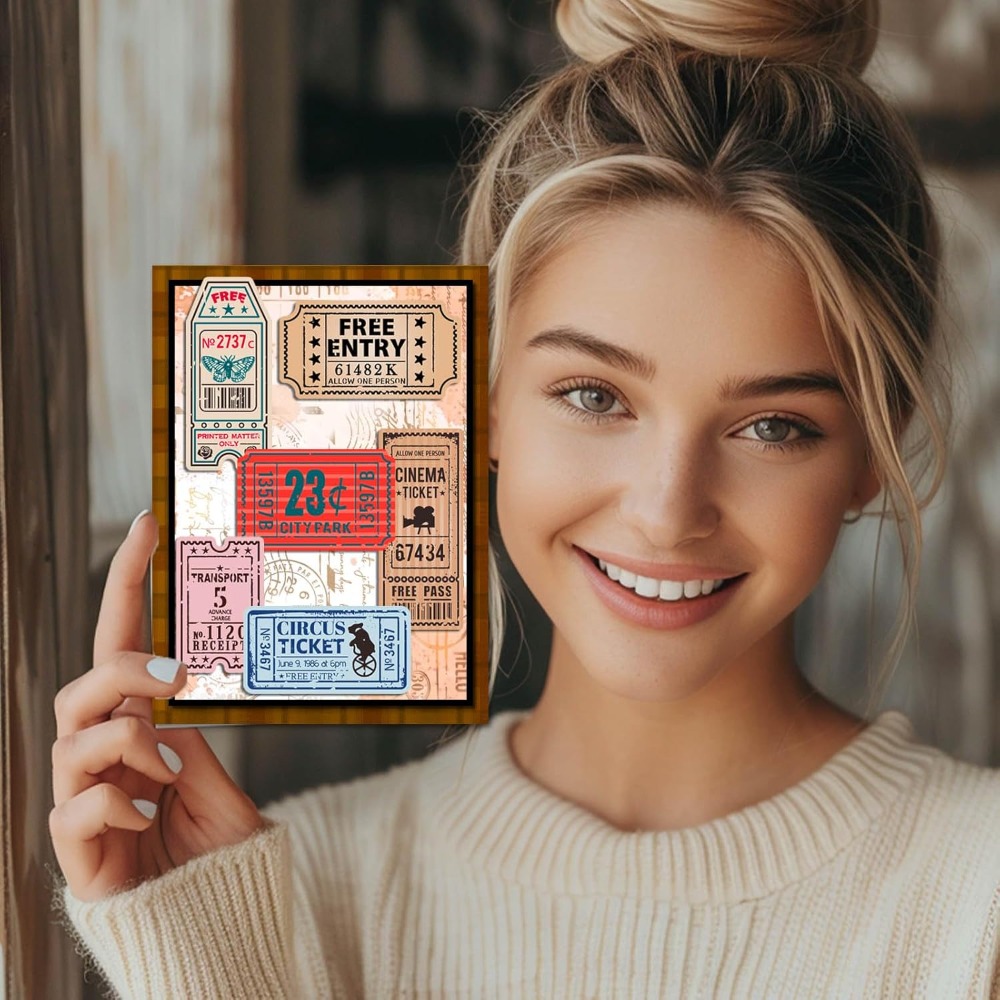 Vintage Ticket Clear Stamp for - Clear Silicone Stamps For Card Making 评论和价格
