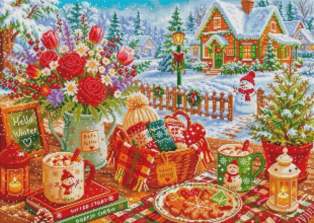 9CT 14ct Winter Printed Kits C - Cotton Embroidery Thread Skeins 评论和价格