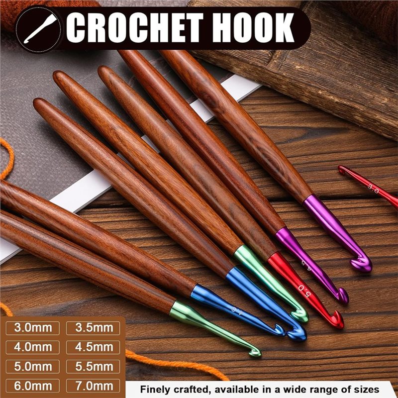【LAST CHANCE】Ergonomic Crochet - Wooden Crochet Hooks Ergonomic Handle 评论和价格